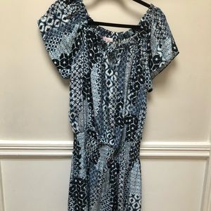 PARKER dress, 100% silk. blue mix